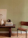 Kuba wallpaper by Coordonné in Green, styled room