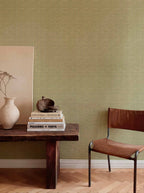 Kuba wallpaper by Coordonné in Green, styled room
