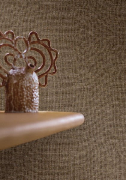 Lienzo wallpaper by Casamance in Brown – Sepia, styled room shot