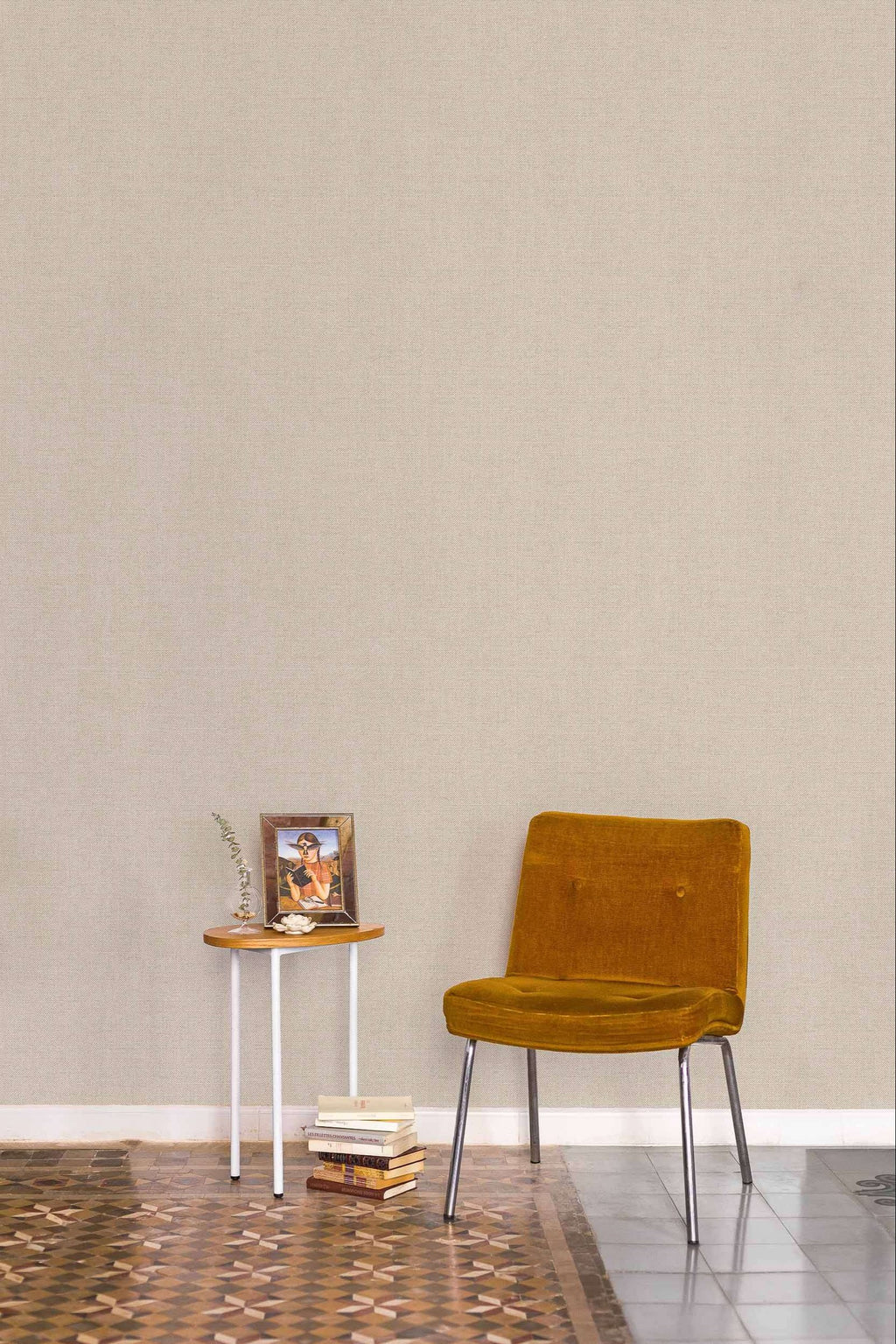 Lin wallpaper by Coordonné in Beige – Natural II, styled room
