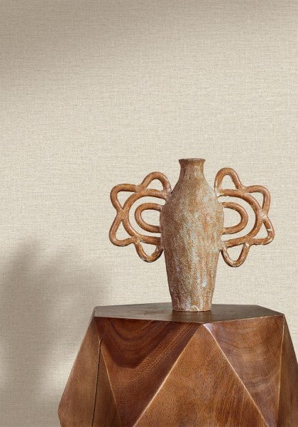 Lina wallpaper by Casamance in Beige – Greige, styled room shot