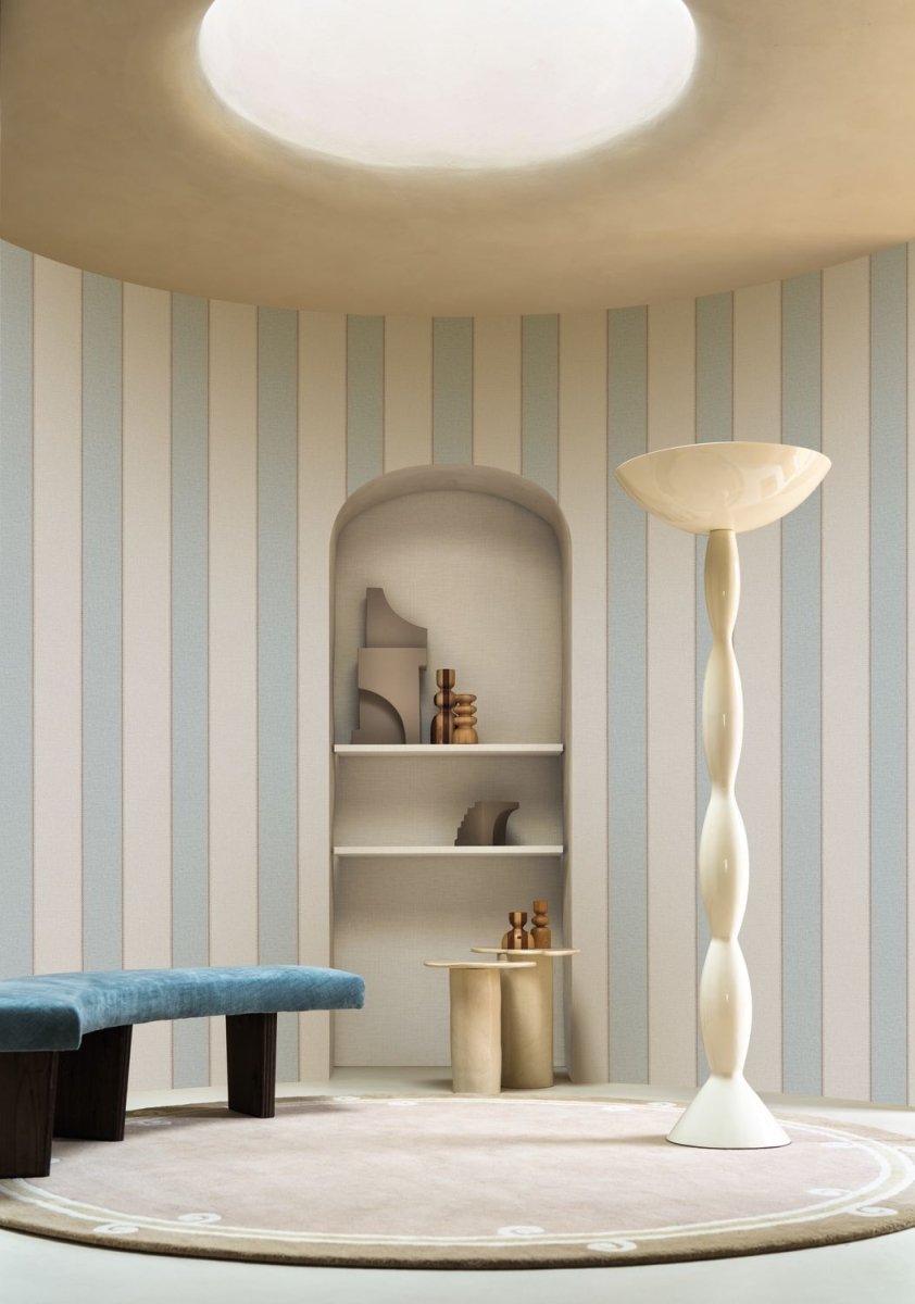 Lina wallpaper by Casamance in Cream – Ivory, styled room shot