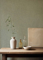 Lino wallpaper by Coordonné in Green, styled room