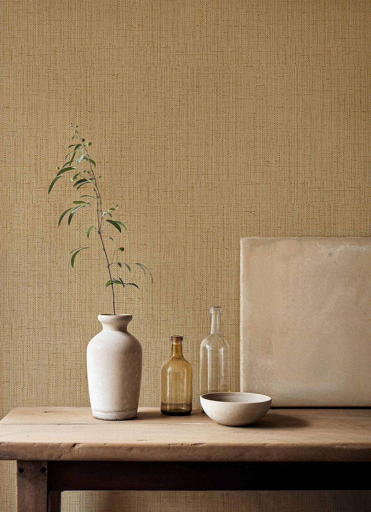 Lino wallpaper by Coordonné in Beige, styled room