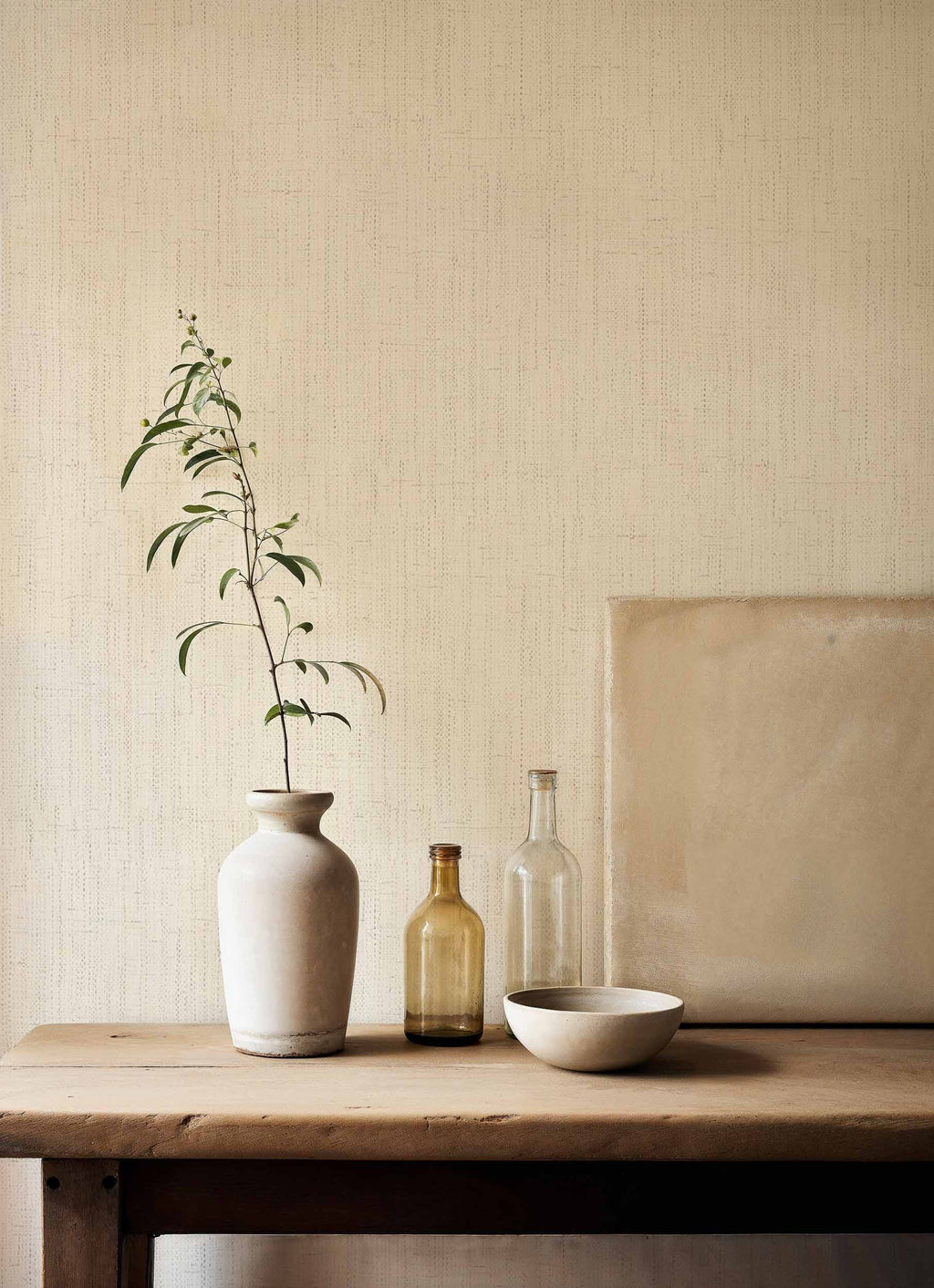 Lino wallpaper by Coordonné in White, styled room