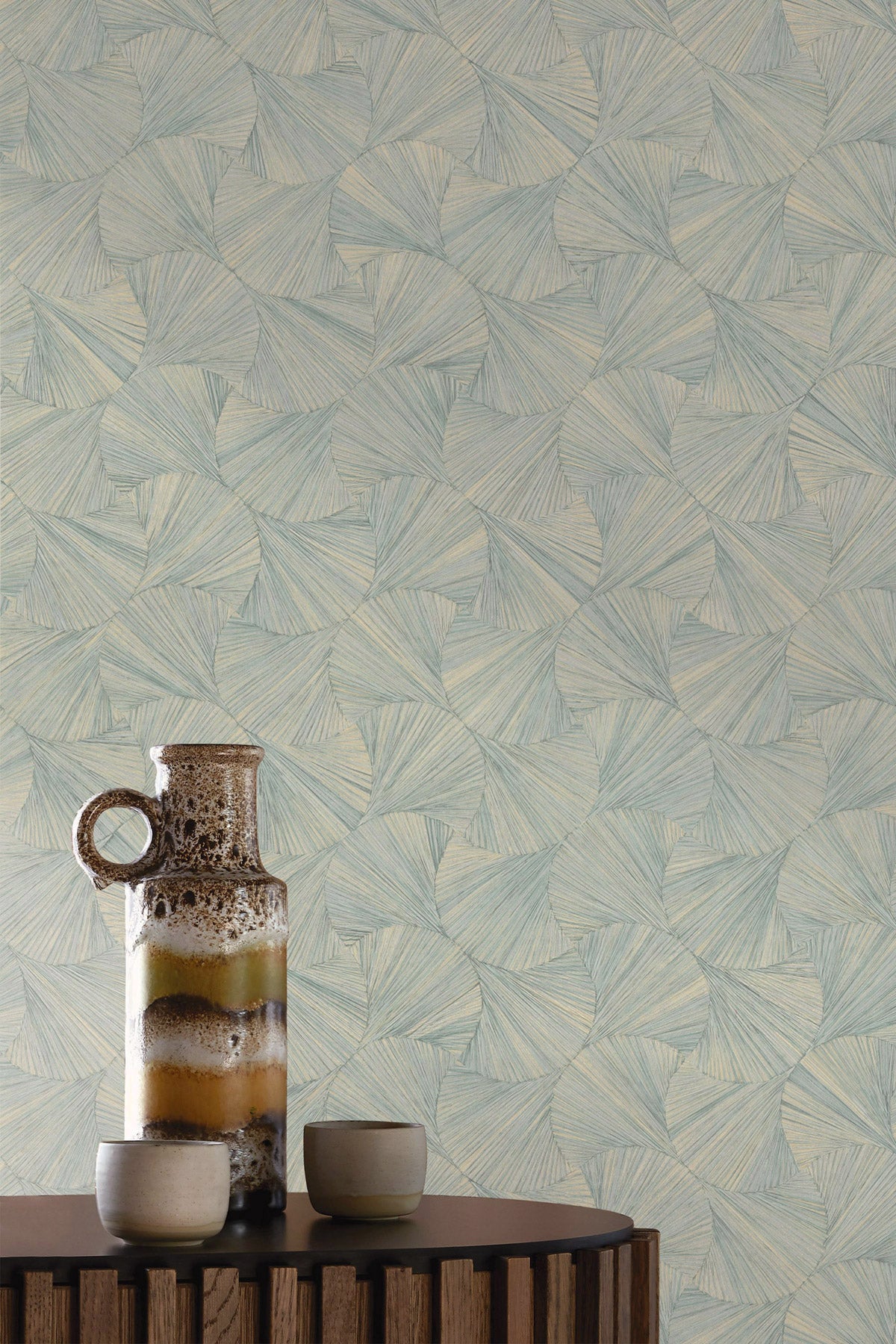 Lombok wallpaper by Casamance in White – Opaline, styled room shot