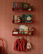 Lunch wallpaper by Coordonné in Red, styled room