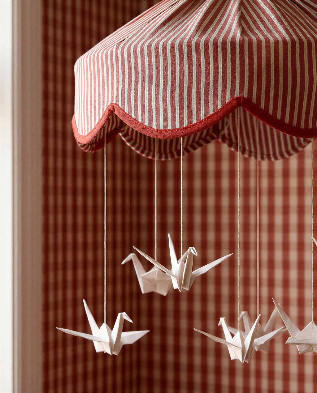 Lunch wallpaper by Coordonné in Red, styled room