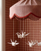 Lunch wallpaper by Coordonné in Red, styled room