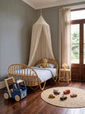 Lunch wallpaper by Coordonné in Blue – Indigo, styled room