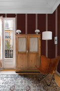 Luz y Sombra wallpaper by Coordonné in Red, styled room