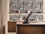 Madhuca wallpaper by Casamance in Black, styled room shot