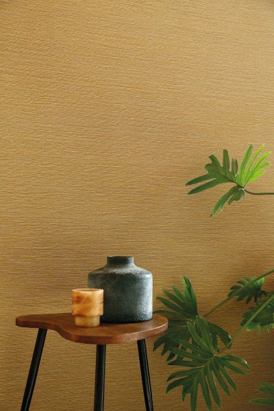 Malacca wallpaper by Casamance in Beige – Savannah, styled room shot