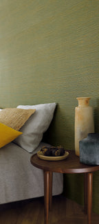 Malacca wallpaper by Casamance in Green – Cactus, styled room shot