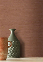 Malacca wallpaper by Casamance in Pink – Rosewood, styled room shot