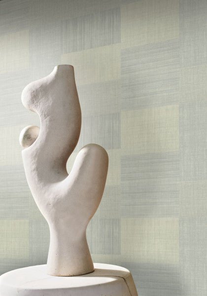 Mestizo wallpaper by Casamance in Green – Sweet Almond, styled room shot