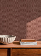 Mimbre wallpaper by Coordonné in Pink, styled room