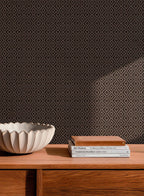 Mimbre wallpaper by Coordonné in Brown, styled room
