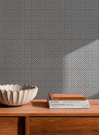 Mimbre wallpaper by Coordonné in Blue, styled room