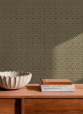 Mimbre wallpaper by Coordonné in Green, styled room