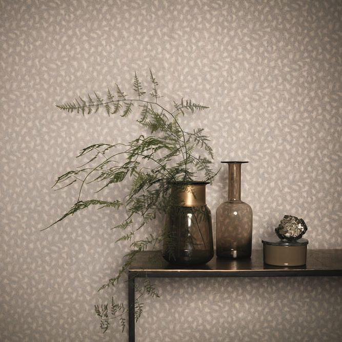 Nika wallpaper by Romo in Brown, styled room shot