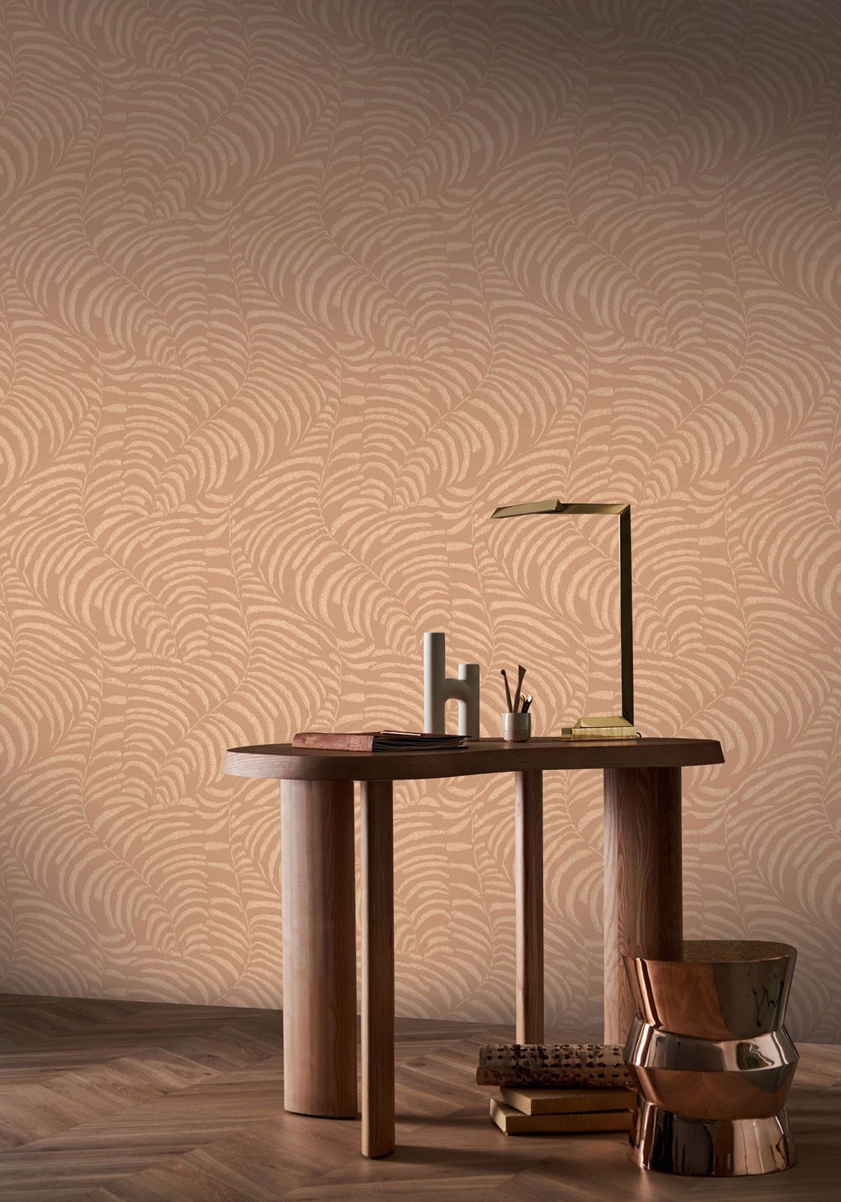Nobile wallpaper by Casamance in Beige – Nude & Gold, styled room shot
