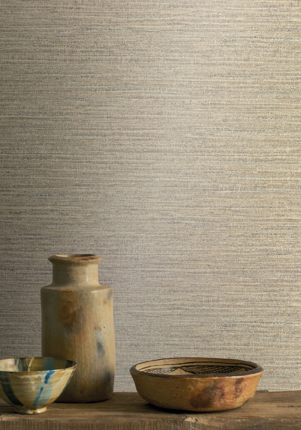 Occitan wallpaper by Casamance in Brown – Chestnut, styled room shot