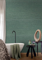 Occitan wallpaper by Casamance in Green – Emerald, styled room shot