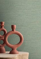 Occitan wallpaper by Casamance in Green – Sage, styled room shot