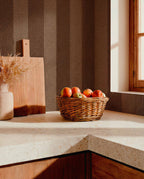 Palmeral wallpaper by Coordonné in Brown, styled room