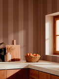 Palmeral wallpaper by Coordonné in Pink, styled room