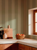 Palmeral wallpaper by Coordonné in Green, styled room