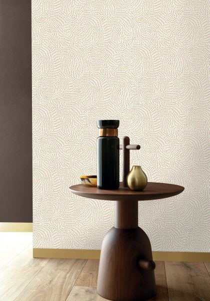 Passy wallpaper by Casamance in White – Beige, styled room shot