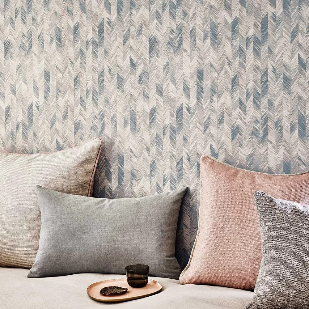 Picota wallpaper by Romo in Grey – Swedish Grey, styled room shot
