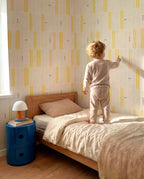 PlayBlocks wallpaper by Coordonné in Yellow, styled room