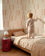 PlayBlocks wallpaper by Coordonné in Pink, styled room