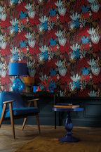 Posidonie wallpaper by Casamance in Multicolour, styled room shot