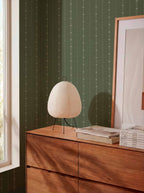 Raíces wallpaper by Coordonné in Green, styled room