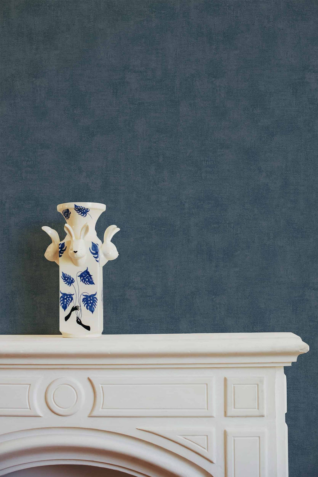 Raphia wallpaper by Coordonné in Blue, styled room