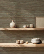 Ratán wallpaper by Coordonné in Light Brown, styled room