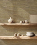 Ratán wallpaper by Coordonné in Beige, styled room