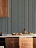 Rolling Stripes wallpaper by Coordonné in Blue – Zaphire, styled room
