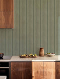 Rolling Stripes wallpaper by Coordonné in Green – Sage, styled room