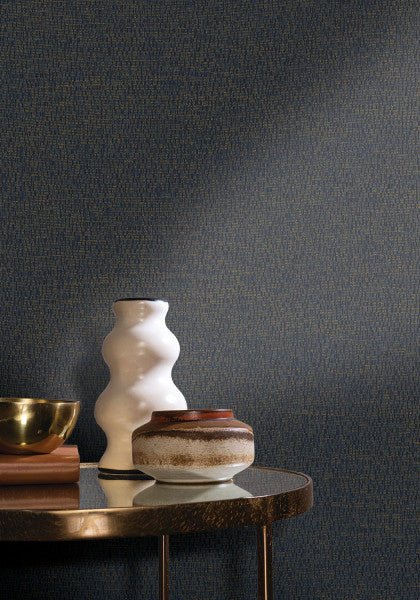 Roseau wallpaper by Casamance in Blue – Navy, styled room shot