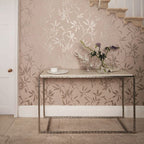 Sefina wallpaper by Romo in Pink, styled room shot