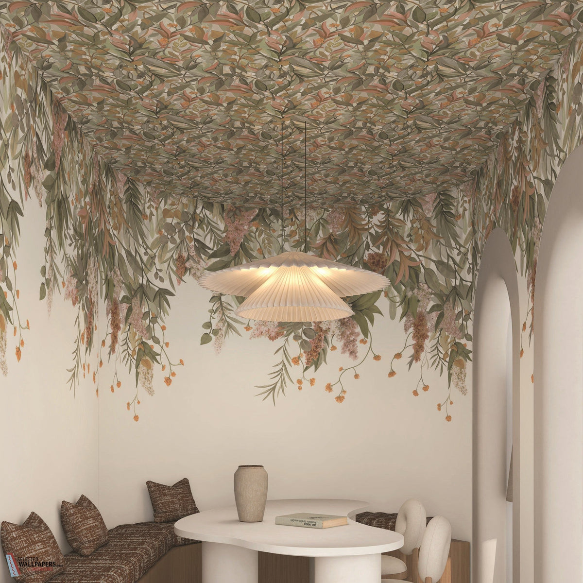 Solandra wallpaper by Casamance, styled room shot