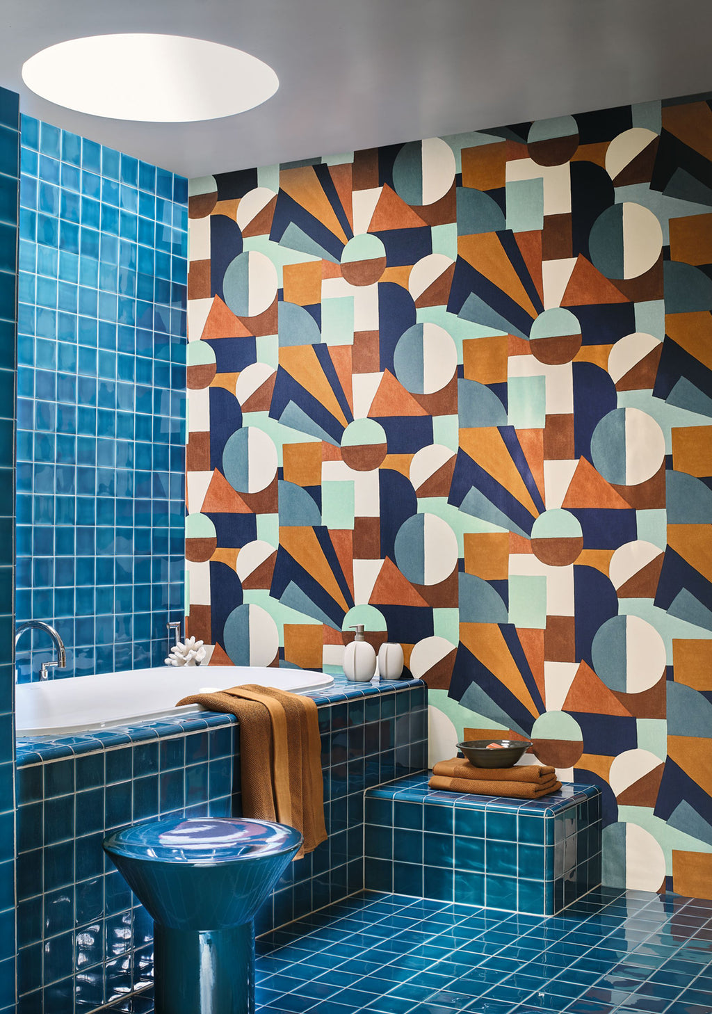 Sonia wallpaper by Casamance in Multicolour, styled room shot
