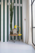 Stripe 8 wallpaper by Coordonné in Green – Vine, styled room