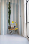 Stripe 8 wallpaper by Coordonné in Blue, styled room