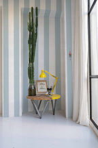 Stripe 8 wallpaper by Coordonné in Blue, styled room
